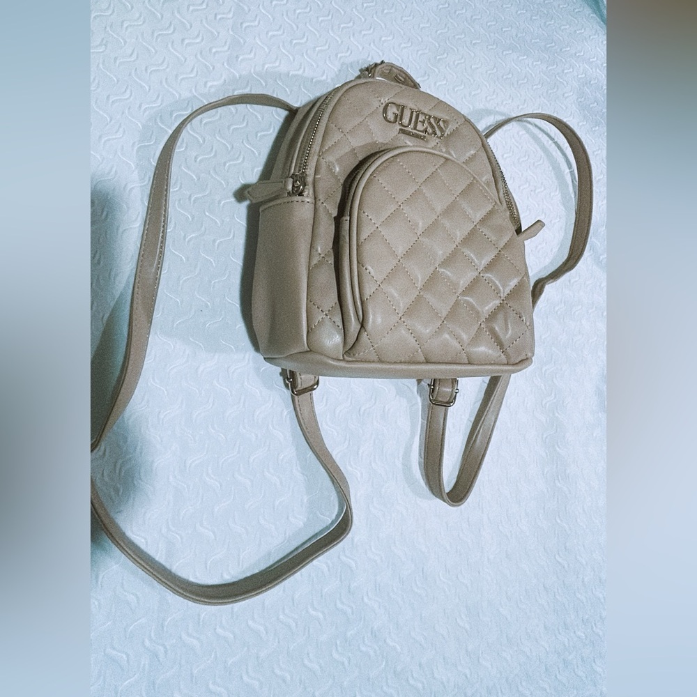 GUESS Quilted Beige Backpack